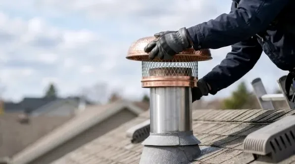 Installing a cap over a shared double-flue chimney in Schumacher Place